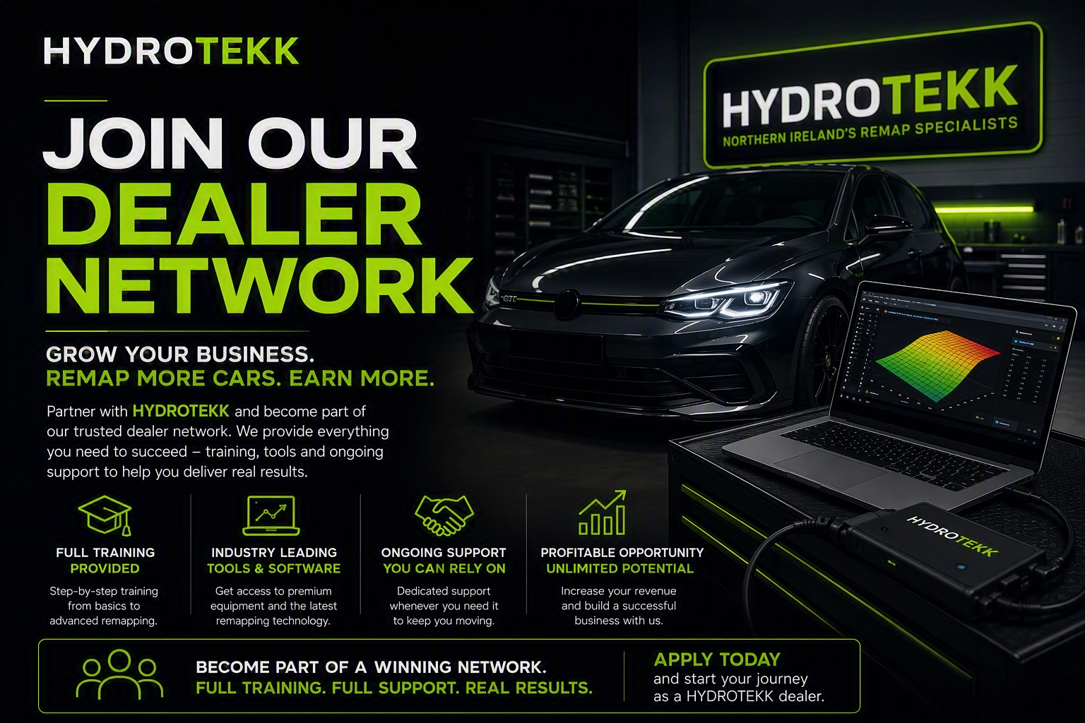 Hydrotekk dealer network - join our remap specialists across Northern Ireland